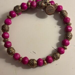 Alex and Ani Vintage Sixty-Six Purple and Gold Bracelet